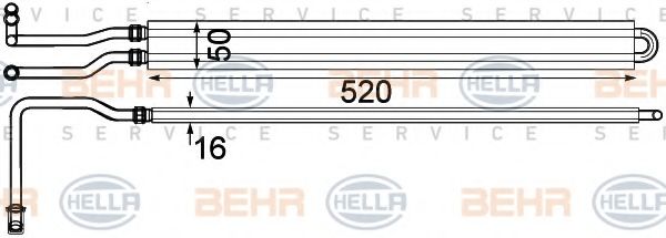 масляный радиатор, двигательное масло BEHR HELLA SERVICE K0150