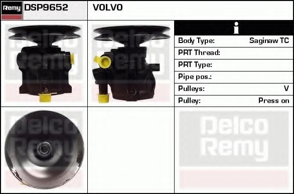 Гидравлический насос, рулевое управление DELCO REMY DSP9652