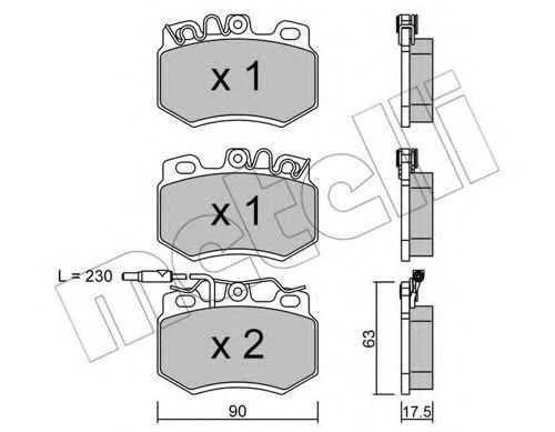 Комплект тормозных колодок, дисковый тормоз METELLI 22-0049-1