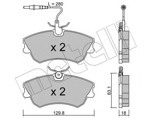 Комплект тормозных колодок, дисковый тормоз METELLI 22-0222-0