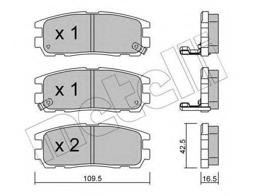 Комплект тормозных колодок, дисковый тормоз METELLI 22-0358-0