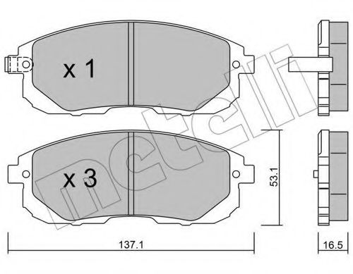 Комплект тормозных колодок, дисковый тормоз METELLI 22-0876-0