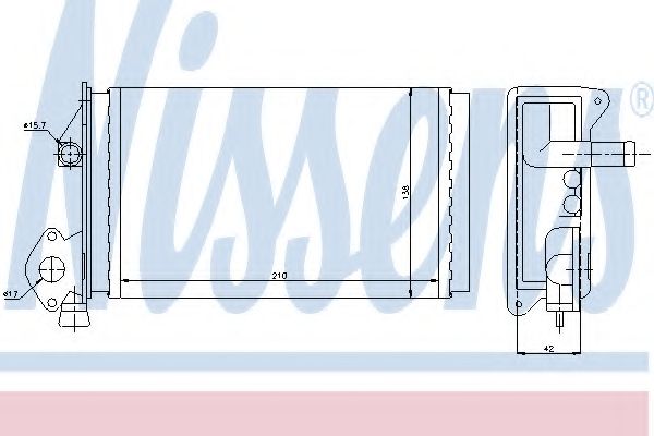 Теплообменник, отопление салона NISSENS 73964