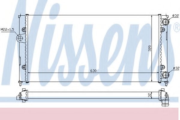 Радиатор, охлаждение двигателя NISSENS 651931