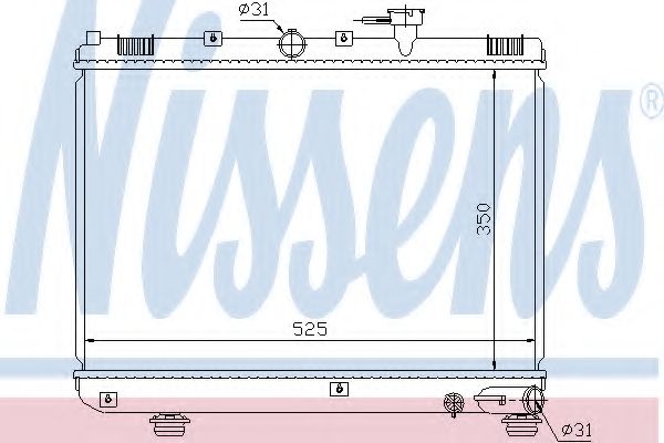 Радиатор, охлаждение двигателя NISSENS 66624
