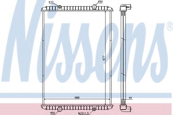 Радиатор, охлаждение двигателя NISSENS 637750