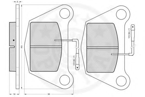 Комплект тормозных колодок, дисковый тормоз OPTIMAL 12025