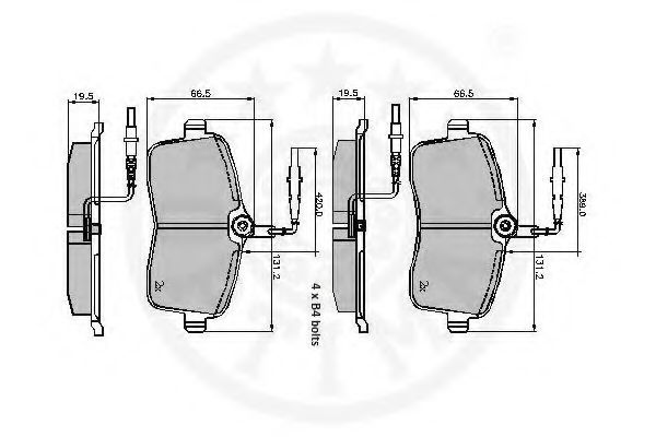 Комплект тормозных колодок, дисковый тормоз OPTIMAL 12223