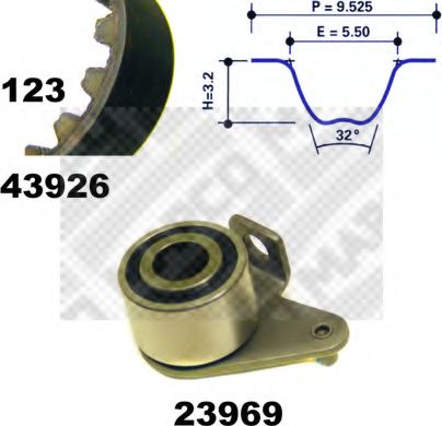 Комплект ремня ГРМ MAPCO 23926