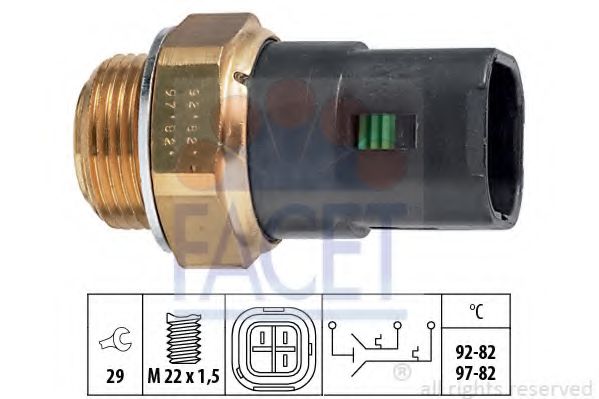 Термовыключатель, вентилятор радиатора FACET 7.5628