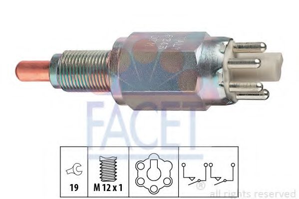 Выключатель, фара заднего хода FACET 7.6243