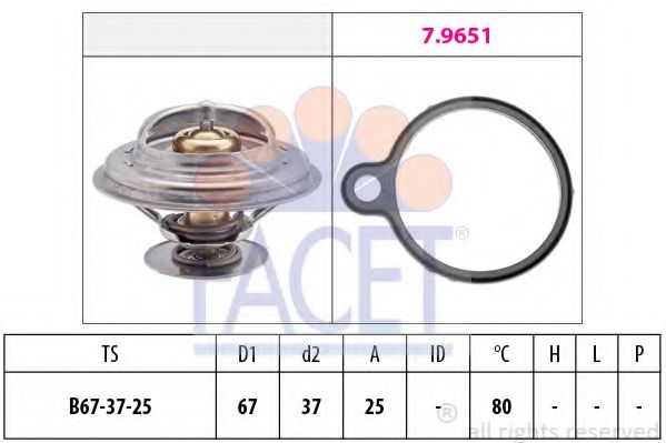 Термостат, охлаждающая жидкость FACET 7.8613