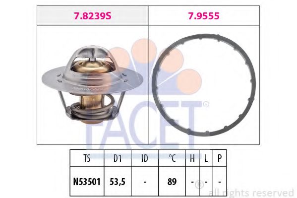 Термостат, охлаждающая жидкость FACET 7.8291