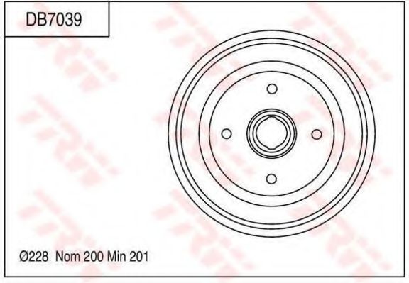 Тормозной барабан TRW DB7039