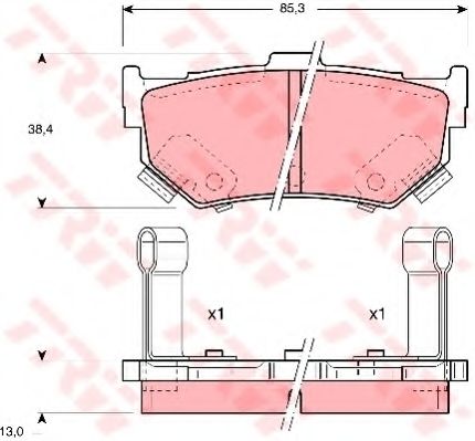 Комплект тормозных колодок, дисковый тормоз TRW GDB884