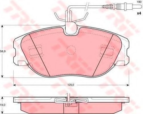 Комплект тормозов, дисковый тормозной механизм TRW GTD1074