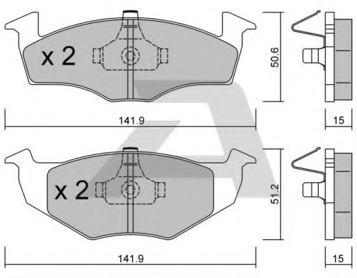 Комплект тормозных колодок, дисковый тормоз AISIN BPVW-1005