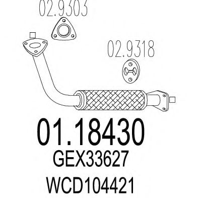 Труба выхлопного газа MTS 01.18430