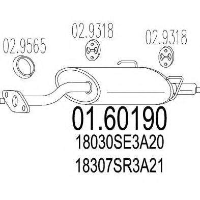 Глушитель выхлопных газов конечный MTS 01.60190