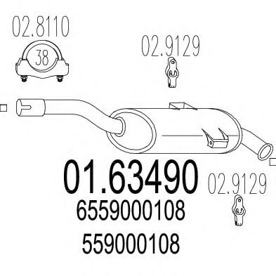 Глушитель выхлопных газов конечный MTS 01.63490