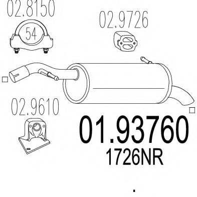 Глушитель выхлопных газов конечный MTS 01.93760