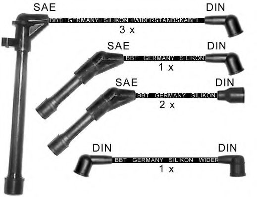 Комплект проводов зажигания BBT ZK1690