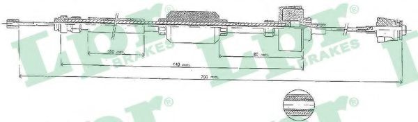 Трос, управление сцеплением LPR C0427C