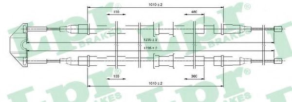 Трос, стояночная тормозная система LPR C0550B