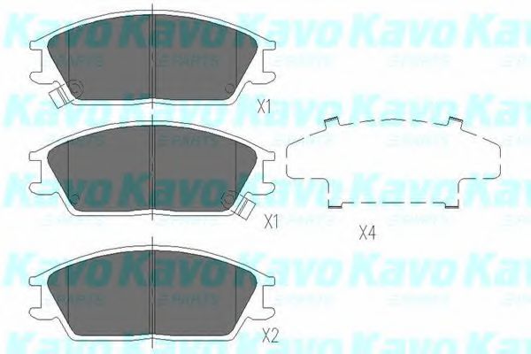 Комплект тормозных колодок, дисковый тормоз KAVO PARTS KBP-3001
