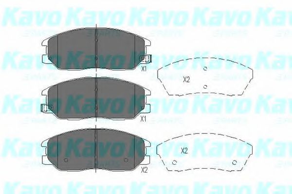 Комплект тормозных колодок, дисковый тормоз KAVO PARTS KBP-3021