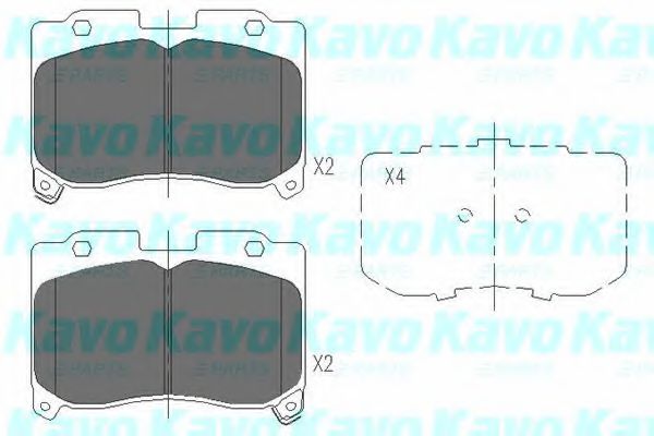Комплект тормозных колодок, дисковый тормоз KAVO PARTS KBP-9045