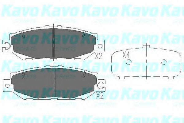Комплект тормозных колодок, дисковый тормоз KAVO PARTS KBP-9064