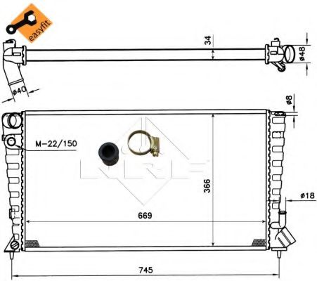 Радиатор, охлаждение двигателя NRF 509510