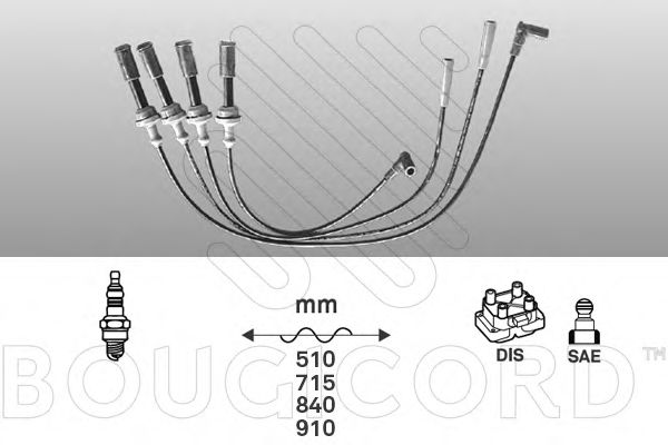 Комплект проводов зажигания BOUGICORD 4033