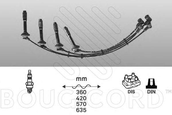 Комплект проводов зажигания BOUGICORD 6102