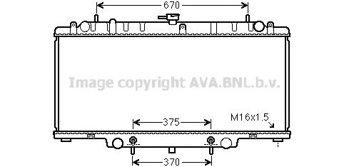 Радиатор, охлаждение двигателя AVA QUALITY COOLING DN2393