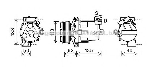 Компрессор, кондиционер AVA QUALITY COOLING DNK343