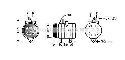Компрессор, кондиционер AVA QUALITY COOLING DWK097