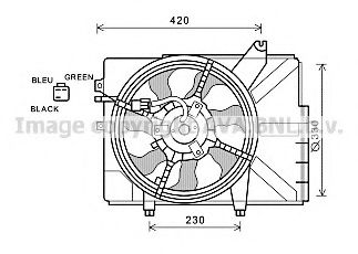 Вентилятор, охлаждение двигателя AVA QUALITY COOLING HY7529