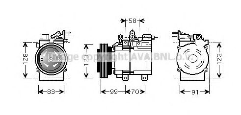 Компрессор, кондиционер AVA QUALITY COOLING HYK197