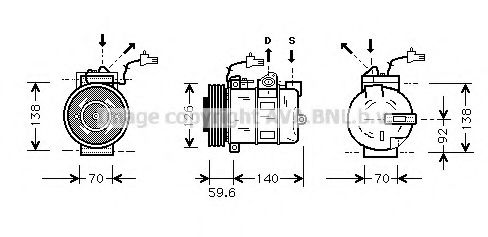 Компрессор, кондиционер AVA QUALITY COOLING SBAK054