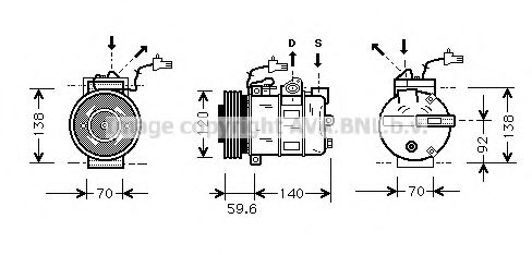 Компрессор, кондиционер AVA QUALITY COOLING SBAK065