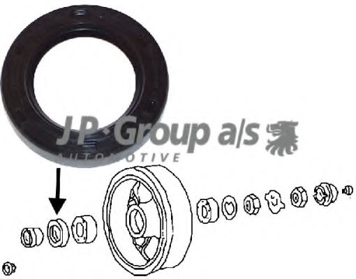 Уплотняющее кольцо вала, подшипник ступицы колеса JP GROUP 8141250100