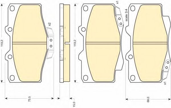 Комплект тормозных колодок, дисковый тормоз GIRLING 6107979