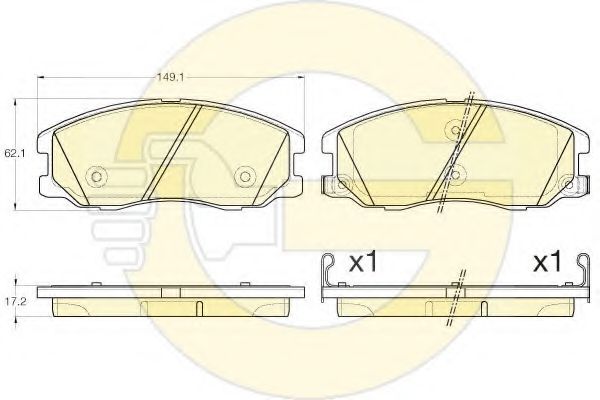 Комплект тормозных колодок, дисковый тормоз GIRLING 6119785