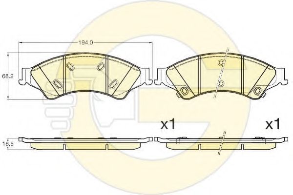 Комплект тормозных колодок, дисковый тормоз GIRLING 6120056