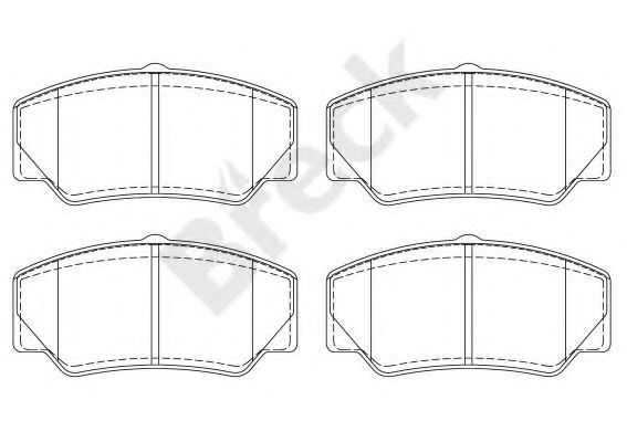 Комплект тормозных колодок, дисковый тормоз BRECK 21141 00 701 00