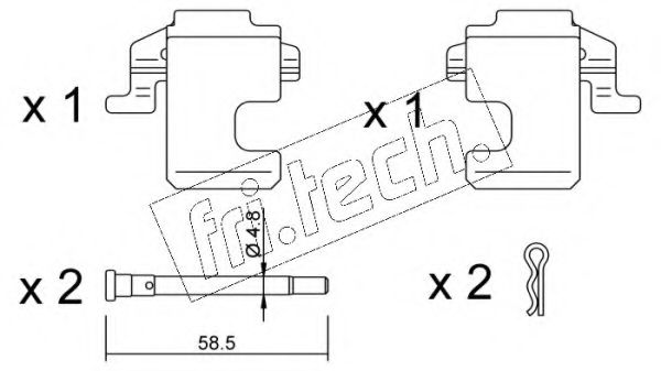 Комплектующие, колодки дискового тормоза fri.tech. KIT.066