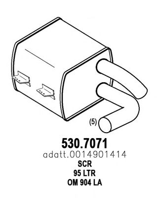 Сажевый / частичный фильтр, система выхлопа ОГ ASSO 530.7071
