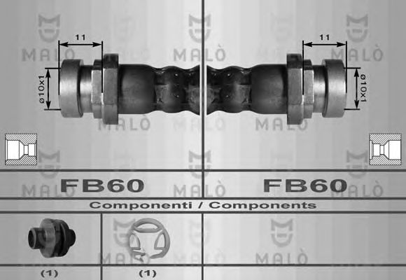 Тормозной шланг MALÒ 80009